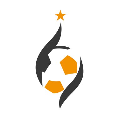 Futbol Logosu Spor Vektörü İllüstrasyon yıldız simgesi.