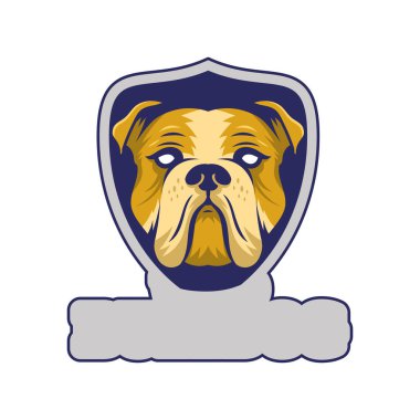 Profesyonel vektörlü el çizimi bulldog logosu tasarımı