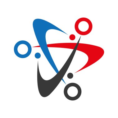 3 şekilli atom simgesi Bir teknoloji vektörü Logo tasarım konsepti simgesi