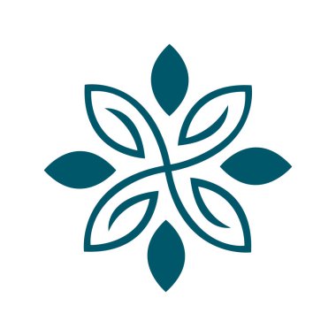 Minimalist Bağlantı Çiçek Yıldız Düğümü logosuyla çiçek açan vektör logosu