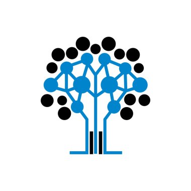 Dijital Ağaç logosu, Modern Ağaç Teknolojisi Beyin bağlantısı logo vektör simgesi tasarladı