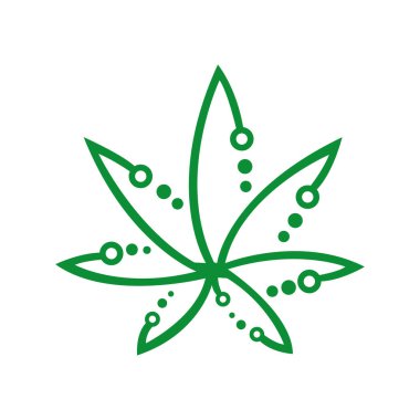 annabis marijuana kenevir yaprağı düz sembolü veya logo yaprak logosu ve sembol vektörü