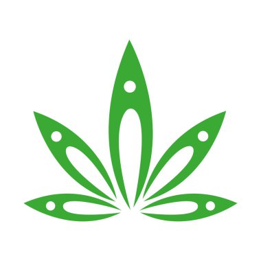 Sürükleme yaprağı logosu veya Kenevir Soyut Logo Tasarımı