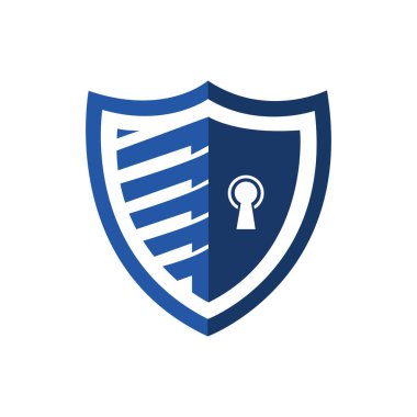 Modern Shield kilit logo şablonu logo element kalkan vektör çizimi