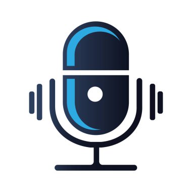 Podcast Vektör ikonu tasarım illüstrasyon Şablon logo Tasarımı