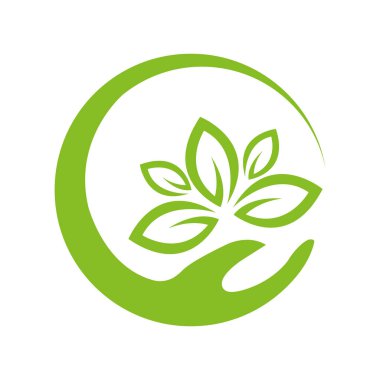 Yeşil Ağaç yaprağı ekoloji doğa elementi Ağaç yaprağı vektör logosu tasarımı, çevre dostu kavram