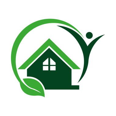 Yaprak ev logosu şablonu vektörü Emlak Logosu Tasarımı İnsan yaprağı simgesi