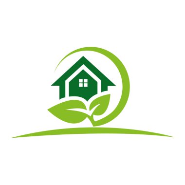 Doğal emlak logosu yaprak logosu tasarımlı doğal emlak logosu sera logosu şablonu