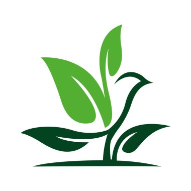 Yeşil yaprak simgesi logosu Organik çay yaprağı logosu Bitki veya yaprak logosu tasarım vektör sanatı ve illüstrasyon