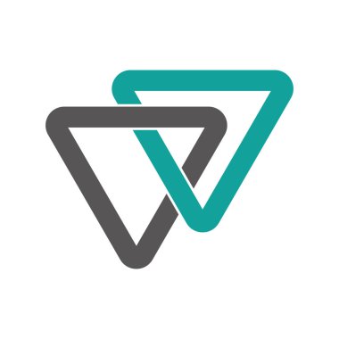 Yaratıcı Üçgen Logo Tasarımı ve zincir Simge Vektör Şablonu veya yeni tasarım