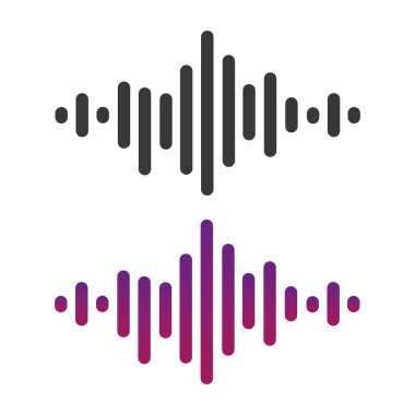 Darbe elementi en düşük ses dalgası ikonu sanat seyir defteri olan monogram yaratıcı logo tasarım şablonu