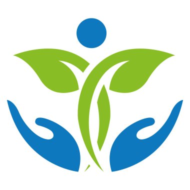 Sağlık ve Doğa Logo Vektörü, doğayı soyut olarak kaydet ve simge logosu bırak