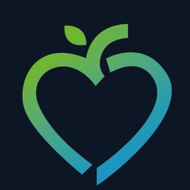 Yeşil kalp logo vektör tasarım şablonu