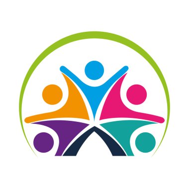 Community People Aile logosu tasarım şablonu vektör sembolü