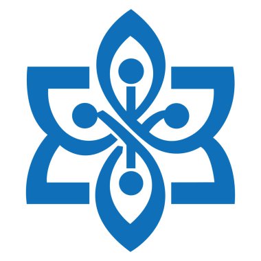 Çiçek şekilli modern logotinin geometrisi. Kusursuz ve minimal logo tasarımı