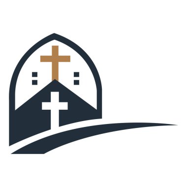 Kilise soyut logo tasarımı vektör sanatı ve illüstrasyon