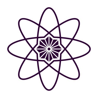 Atom Bilimi Teknik Logo Tasarım Vektör simgesi