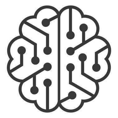 Teknoloji ve Markalar için Sinirsel Ağ Çizgileri ile Yaratıcı Beyin Kavrama Logosu Tasarımı