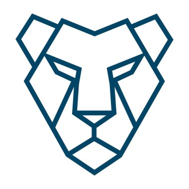 Lüks Marka, İş Kimliği veya Vahşi Yaşam Örgütü şablonu için Geometrik Aslan Yüzlü Logo Tasarımı