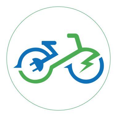 Elektrikli bisiklet bisiklet vektör simgesi tasarımı