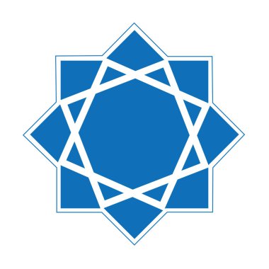 Modern teknoloji çiçek logosu tasarımı veya Sekiz Noktalı Yıldız vektör simgesi