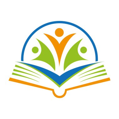 Eğitim logosu kitapları ve insanlar logo tasarımı eğitimi