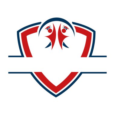 İnsan kalkanı logosu Soyut Kalkan iş logosu tasarım vektörü.