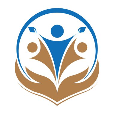 Toplum Destek ve Bakım Simgesi Vektör İllüstrasyon Çocuk Bakımı logosu tasarımı