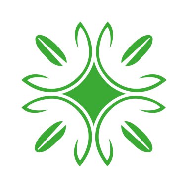 Logolar yeşil yaprak ekoloji doğa element vektörü.