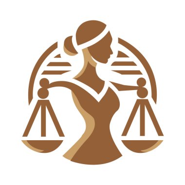 Logo Tasarım Şablonu için Bayan Adalet Silueti