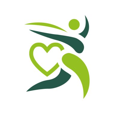 Sağlıklı yaşam logosu İnsan hartlık aşk ikonu vektör tasarımı