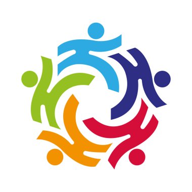 Modern Topluluk ağı ve sosyal logo tasarım şablonu