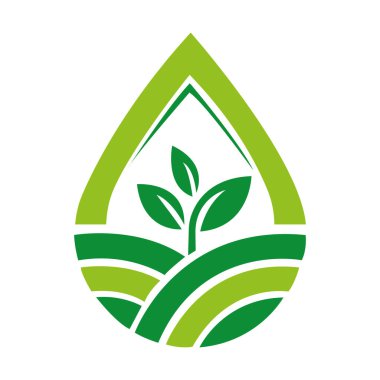 Tarım ve peyzaj logo vektörü Yaprak ekoloji ikonu ve vektör şablonu
