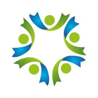 Takım çalışanları birlikte çalışıyor. Vektör Logosu Simgesi Tasarımı