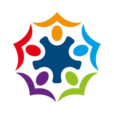 İnsan Grubu çalışanları iş dünyası takım çalışması logosu tasarımı