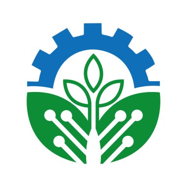 Tarım Endüstrisi logosu yeşil yaprak dişli logo tasarımı elementi tasarladı