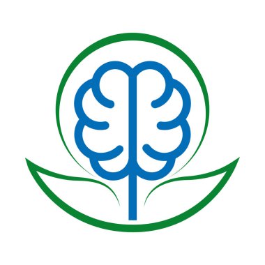 Eko Akıl Yaprağı Tasarımı Yeşil Beyin Doğa Logosu İllüstrasyonu