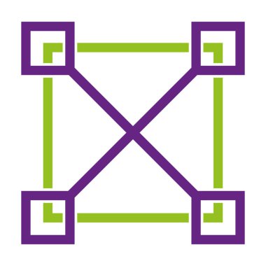 Kare Teknik Kablo Bağlantısı Logo Vektörü Simge Tasarımı