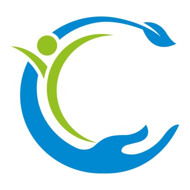 Human Care Leaf Support Logo Design People Nature Icon Vector Template