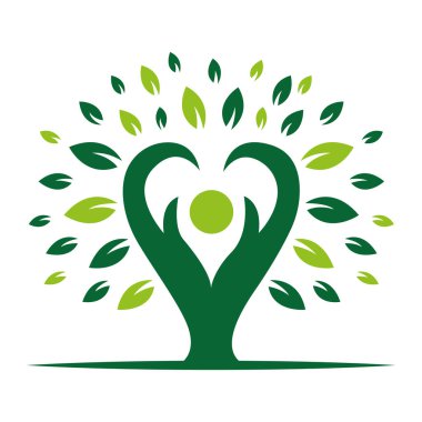 Human Tree Yoga Nature Logo Design Wellness Icon Template Vector