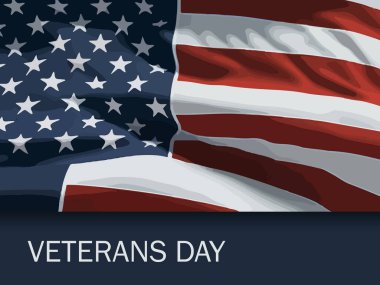 Kahramanlarımızı Onurlandıran Gaziler Günü Afiş Şablonu Amerikan Bayrağıyla