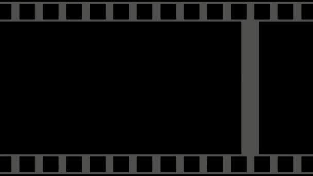 Děkujeme Shlédnutí Kinematografické Koncové Obrazovky Černým Pozadím Rolkou Filmu Vhodného — Stock video