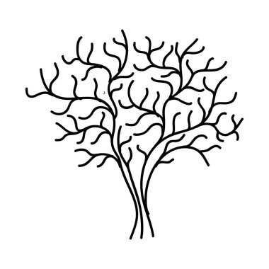 El çizimi Ağaç Taslağı, Ağaç Çizgisi Sanat Siyah ve Beyaz Çizim, bir ağaç ana hatının siyah ve beyaz çizimi, dallarının ve yapraklarının basit ama zarif detaylarını gözler önüne seriyor..