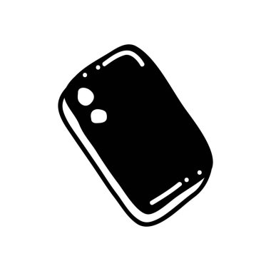 Hand-Drawn Mobile Icon - Black & White Outline for a Clean, Minimalist Design clipart