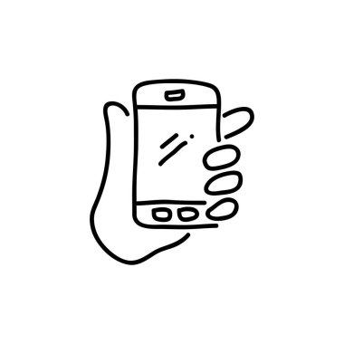 El Yazması Mobil Simge - Temiz, Minimalist Tasarım İçin Siyah & Beyaz Tasarım