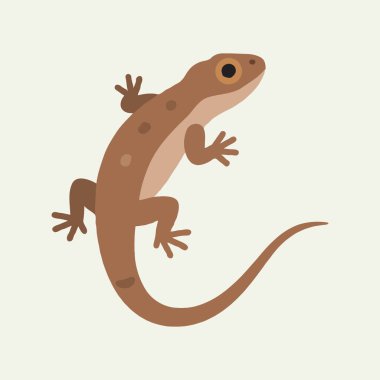 Bu uzun kuyruklu kahverengi bir kertenkelenin basit bir vektör çizimi. Tasarımda temiz çizgiler ve eğitim materyalleri, çocuk kitapları, vahşi yaşam grafikleri veya sürüngen temalı içerik için mükemmel olan minimal düz bir biçim yer alıyor..