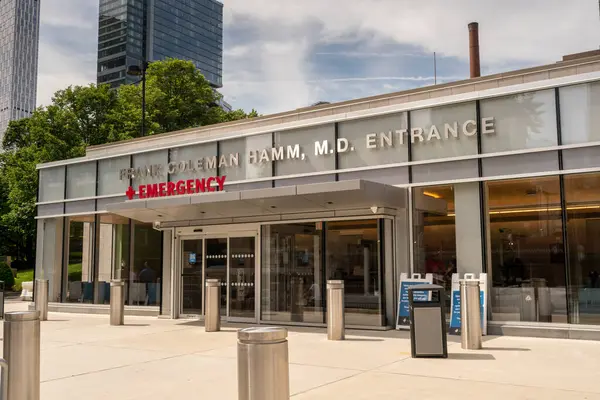 stock image New York NY USA-May 25, 2024 Emergency entrance to The Brooklyn Hospital Center in Fort Greene in Brooklyn