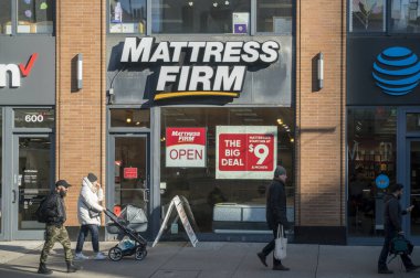 New York NY USA-March 13, 2018  A Mattress Firm store in New York clipart
