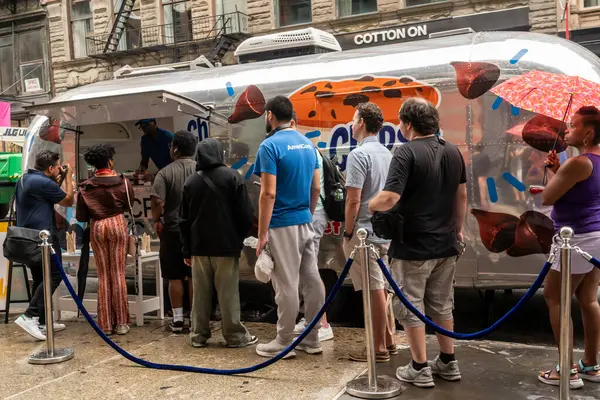 stock image New York NY USA August 4, 2024 Brand activation for Mondelez Internationals Chip Ahoy! brand of chocolate chip cookies in Soho in New York\