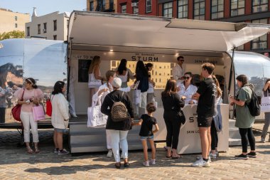 New York NY USA-September 14, 2024 Brand activation for Dr, Barbara Sturm skincare products in the Meatpacking District in New York clipart